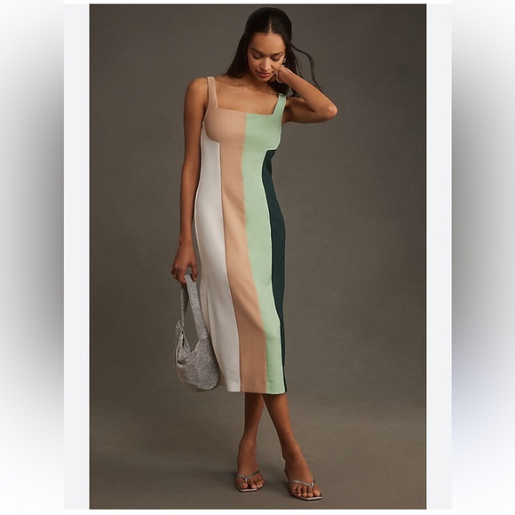 NWT Anthropologie Hutch Sleeveless Colorblock Midi Dress -4 - Picture 1 of 10